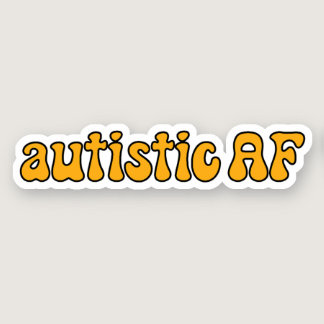 autism AF Yellow Typography Sticker