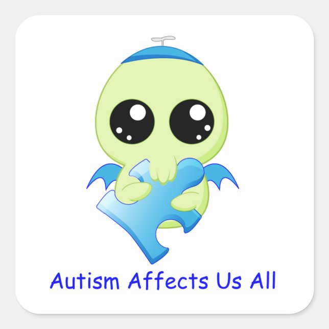 Autism Affects - Baby Cthulhu Square Sticker (Front)