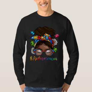 Autism Afro Mom Curly Hair American African Autism T-Shirt