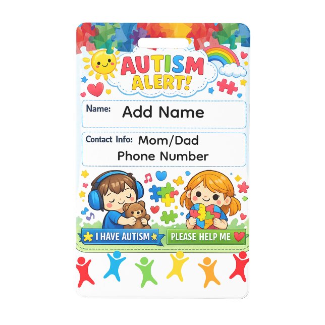 Autism Alert Emergency Contact ID Badge (Autism Alert Emergency Contact ID Badge)