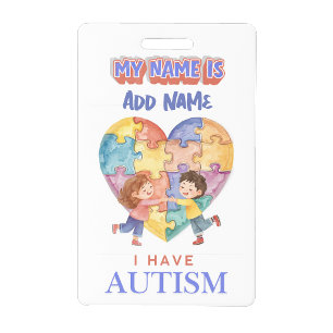 Autism Alert id Badge Tag