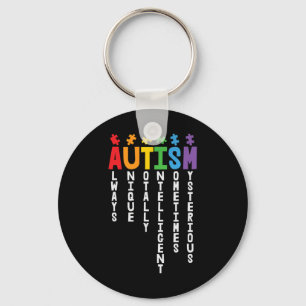 Autism Always Unique Totally Intelligent Autism Aw Keychain