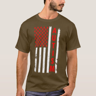 Autism American Flag Shirt Autism Awareness Puzzle
