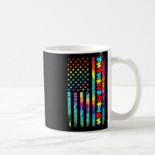 Autism American Flag Tie Dye Autism Awareness For Coffee Mug