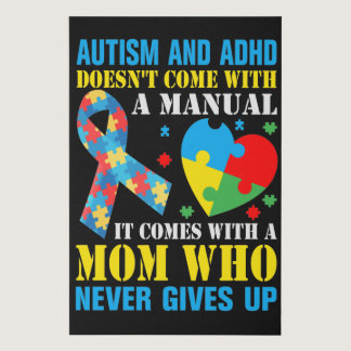 Autism And ADHD Doesn't Come With A Manual It Come Faux Canvas Print