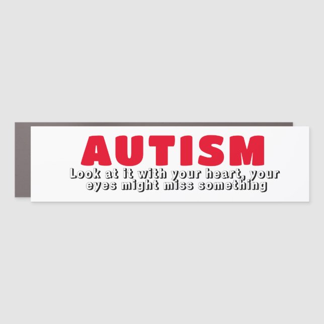 Autism and the heart car magnet (Front)