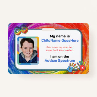 Autism Assistance Identification Card Badge