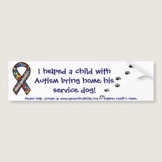 Autism Assistance Service Dog bumper sticker