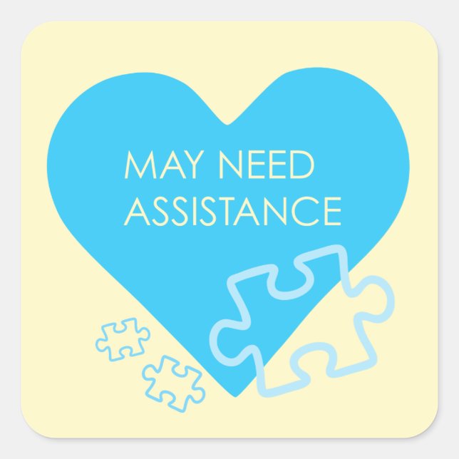 Autism assistance stickers (Front)