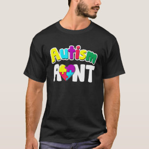 Autism Aunt Awareness Puzzle Pieces Colors T-Shirt