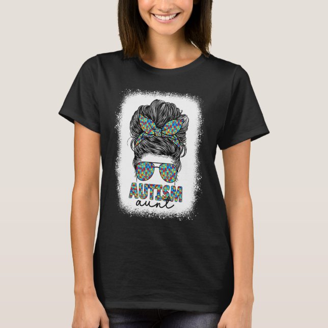 Autism Aunt For Women Autism Awareness Auntie Auti T-Shirt (Front)