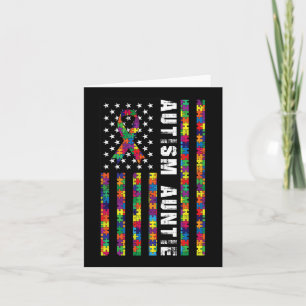 Autism Auntie American Flag Autism Awareness Gift Card