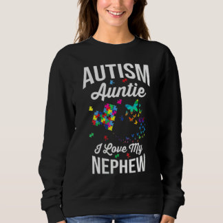 Autism Auntie I Love My Nephew Puzzle Sweatshirt