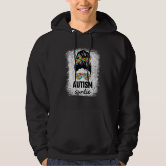 Autism Auntie Messy Bun Autism Awareness Aunt Neph Hoodie