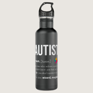 Autism Autistic Asperger Syndrom Aspie Puzzle Auti Stainless Steel Water Bottle