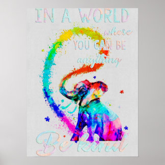 Autism Autistic Best Elephant Warrior Birthday Be  Poster