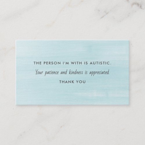 Autism Autistic Patience Kindness Information Business Card