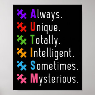 Autism Autistic Puzzle  Poster