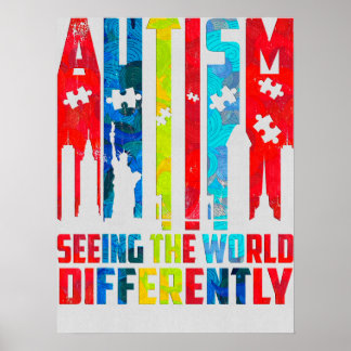 Autism Autistic Seeing the world differently Puzzl Poster
