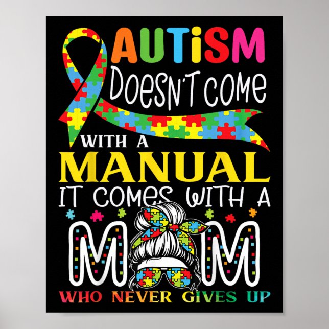 Autism Awareness 2025 Doesn't Come With A Manual A Poster (Front)