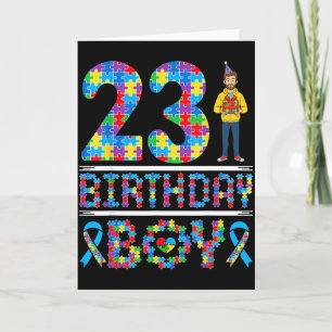 Autism Awareness 23rd Birthday Boy Puzzle Piece 23 Card