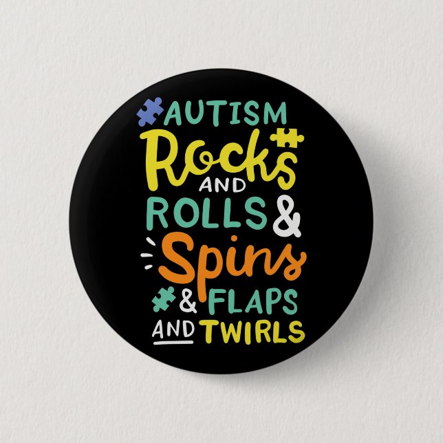 Autism Awareness 3  Button (Front)