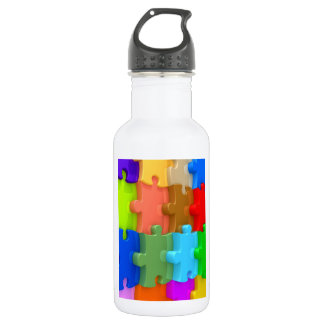 Autism Awareness 3D Multicolor Puzzle Water Bottle