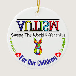 Autism Awareness 4 Our Children  Circle Ornament