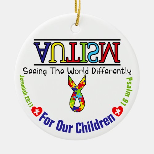Autism Awareness 4 Our Children  Circle Ornament