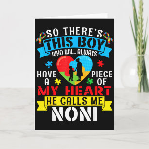 Autism Awareness A Piece My Heart Boy Calls Me Non Card