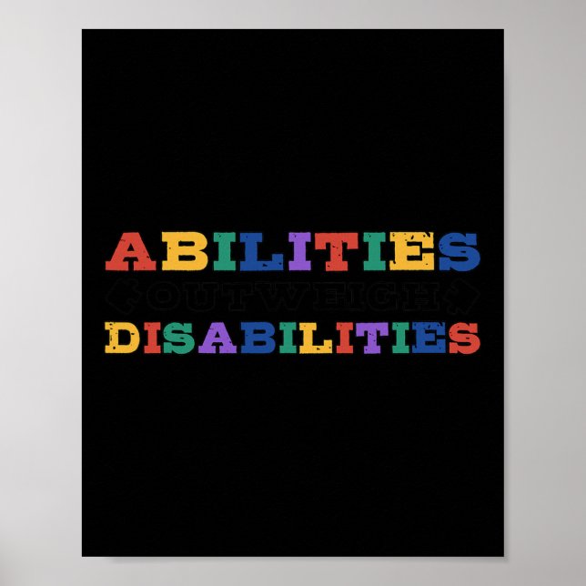 Autism Awareness - Abilities Outweigh Disabilities Poster (Front)