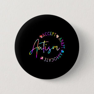 Autism Awareness Accept Adapt Advocate Autism Mom Button