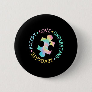 Autism Awareness Accept Adapt Advocate Autism Mom Button