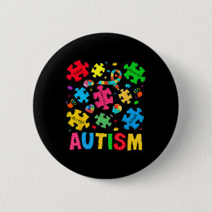 Autism Awareness Accept Adapt Advocate Autism Mom Button
