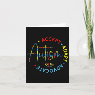 Autism Awareness Accept Adapt Advocate Autism Mom  Card