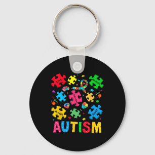 Autism Awareness Accept Adapt Advocate Autism Mom Keychain