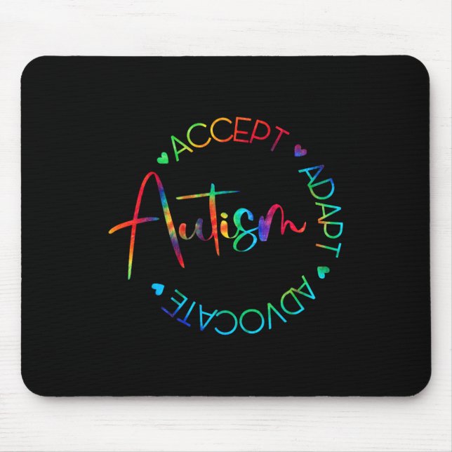 Autism Awareness Accept Adapt Advocate Autism Mom  Mouse Pad (Front)