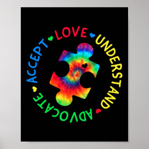 Autism Awareness Accept Adapt Advocate Autism Mom Poster