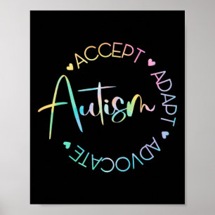Autism Awareness Accept Adapt Advocate Autism Mom Poster