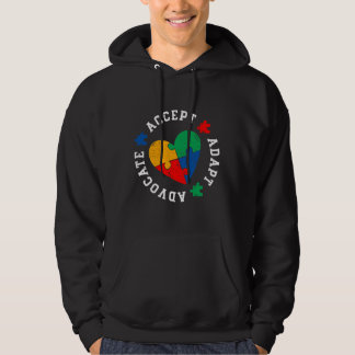 Autism Awareness Accept Adapt Advocate Colorful Lo Hoodie