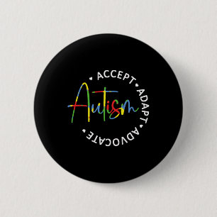 Autism Awareness Accept Adapt Advocate Long Sleeve Button