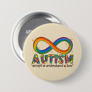 Autism Awareness Accept, Love, Understand Button