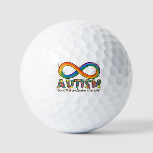 Autism Awareness Accept Love Understand Golf Balls