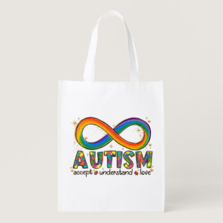 Autism Awareness Accept, Love, Understand Grocery Bag