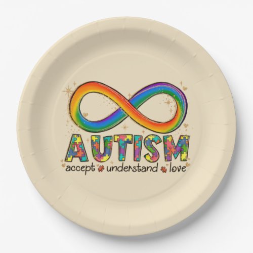 Autism Awareness Accept Love Understand Paper Plates