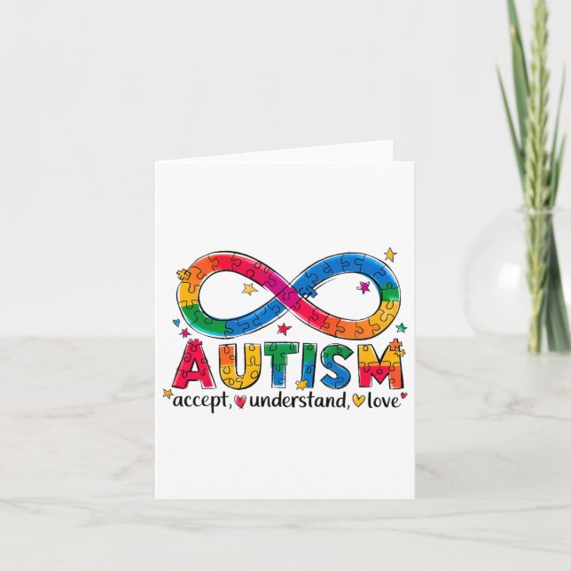 Autism Awareness Accept Understand Love Asd Suppor Card (Front)
