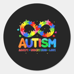 Autism Awareness Accept Understand Love Asd Suppor Classic Round Sticker
