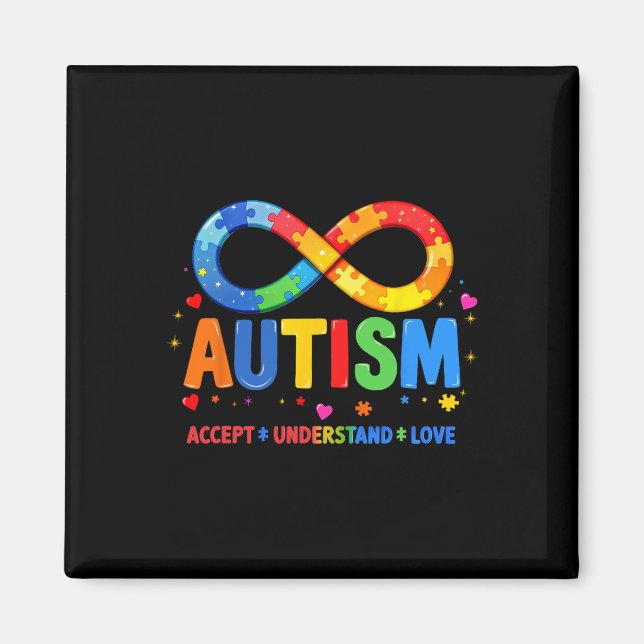 Autism Awareness Accept Understand Love Asd Suppor Magnet (Front)