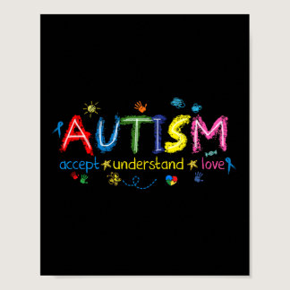 Autism Awareness Accept Understand Love Asd Suppor Poster