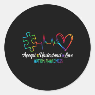 Autism Awareness Accept Understand Love Autism Mom Classic Round Sticker